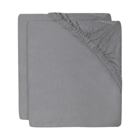 Jollein Spannbettlaken – 40 /50 x 80 / 90 cm – Jersey – Storm Grey 2 Stück