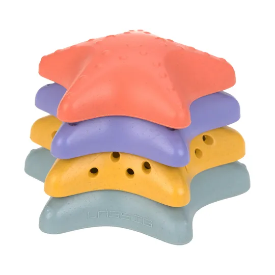 Lässig Starfish Stacking Toy - Pink / Lilac / Yellow / Blue