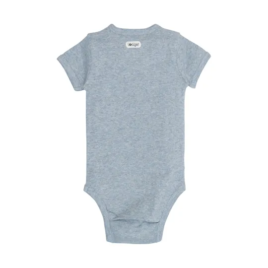 Lodger Babybody Kurzarm - Melange - Größe 62 - Blue Fogg