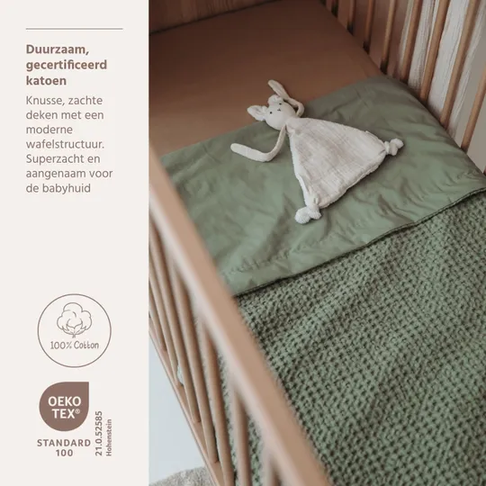 Meyco Bettdecke - Waffle Cotton - Olive Green - 100x150 cm