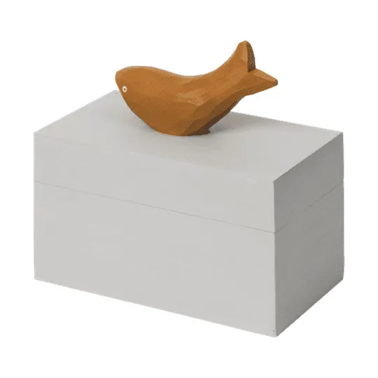 Ferm Living Harbour Box - Coral - Mist Blue/Aged Gold