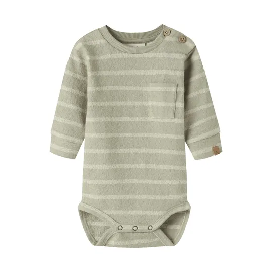 Lil'Atelier Babybody - Größe 68 - Moss Gray