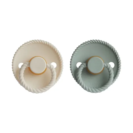 FRIGG Rope Schnuller Cream / Sage 6-18 Monate 2 Stück