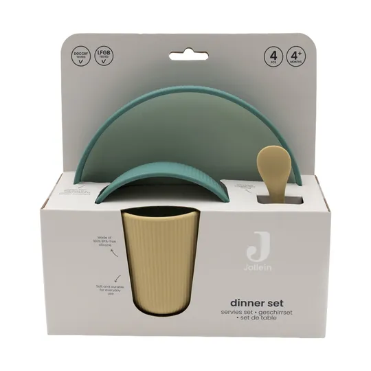 Jollein Kindergeschirrset - Silikon - Jade Shades