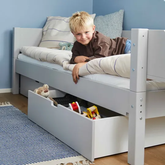 Manis-h Sif Kombibett Inkl. Schubladen - 90 x 160 cm - Snow / Buche