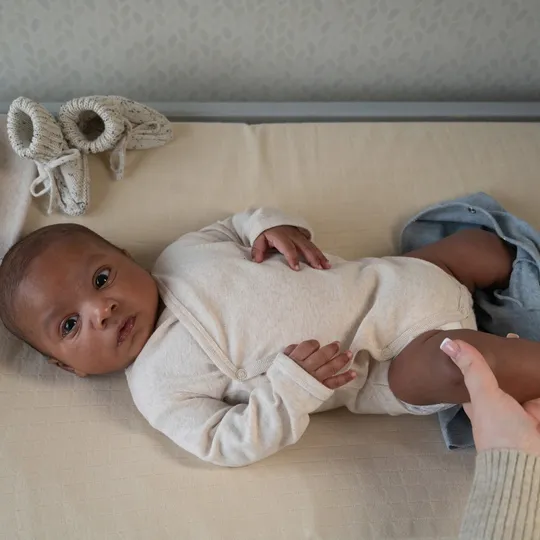 Lodger Babybody Langarm - Melange - Größe 50 - Birch