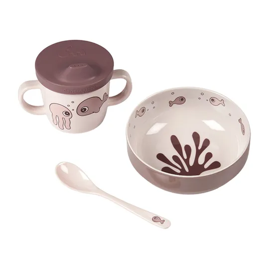 Done By Deer Sea Friends First Meal Geschirr-Set Powder
