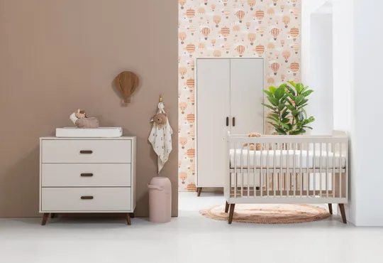 Europe Baby Olivia Kleiderschrank - 2-Türen - Oatmeal - Bold
