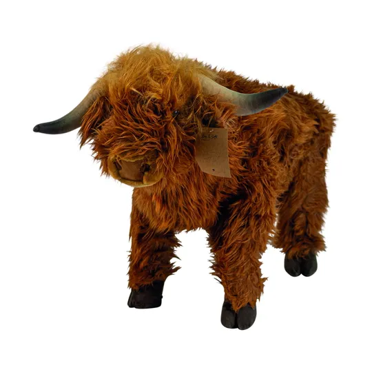 Wild & Soft Plüsch Hochlandkuh - Stehend - 64 cm - Braun