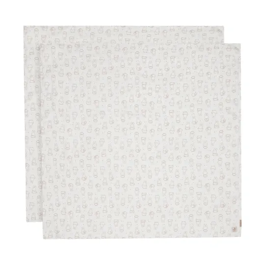 Jollein Miffy Moments Hydrophiles Tuch – 2 Stück – 115 x 115 cm – Light Terra