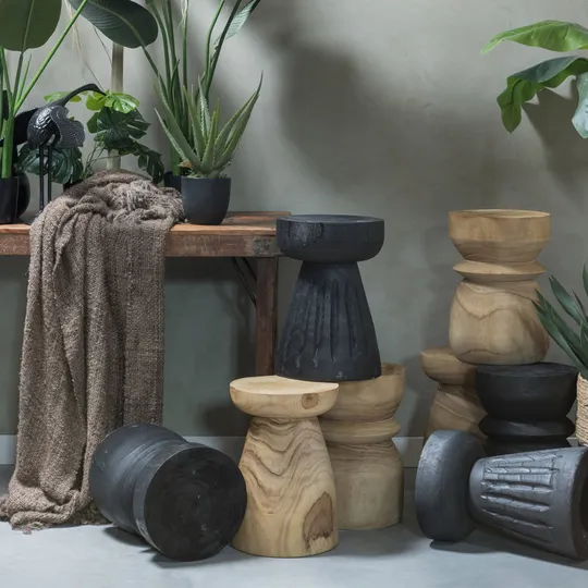 Woood Bink Hocker Holz – Natur