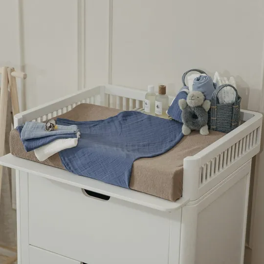 Meyco Swaddle Wickeltuch - 2er - Pack- 120x120 cm - Jeans Blue / Indigo