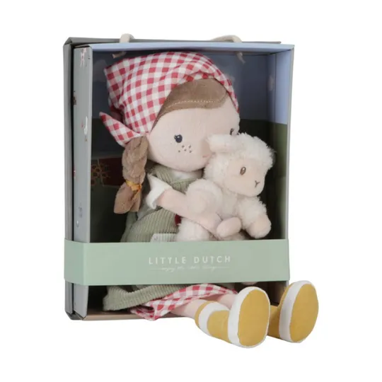 Little Dutch Kuschelpuppe Bäuerin Rosa mit Schaf - 35 cm