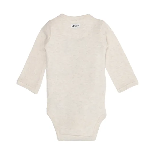 Lodger Babybody Langarm - Melange - Größe 80 - Birch