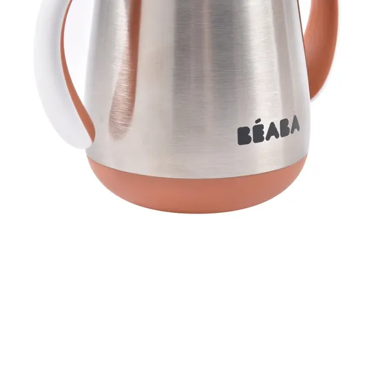Beaba Strohhalmbecher – 250 ml – Edelstahl - Terrakotta