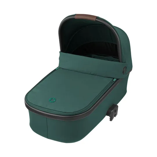 MC Oria Carrycot Essential Green (Black Rim, Brown leather) 1507047110