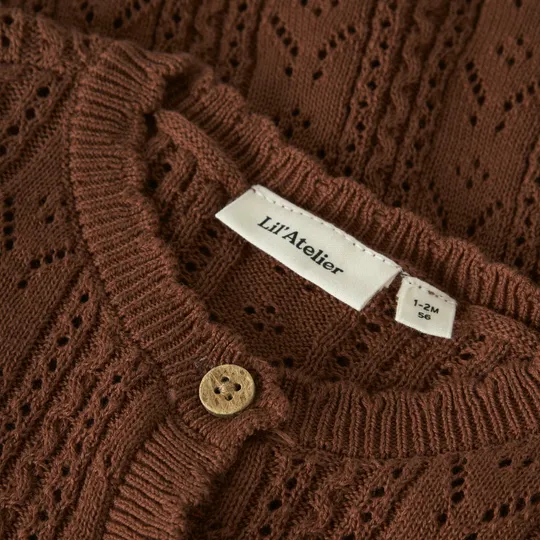 Lil Atelier Knit Cardigan - Gr. 56 - Maple Syrup