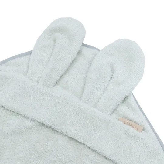 Bamboom New Born Badecape mit Ohren + Waschlappen - Sky Grey
