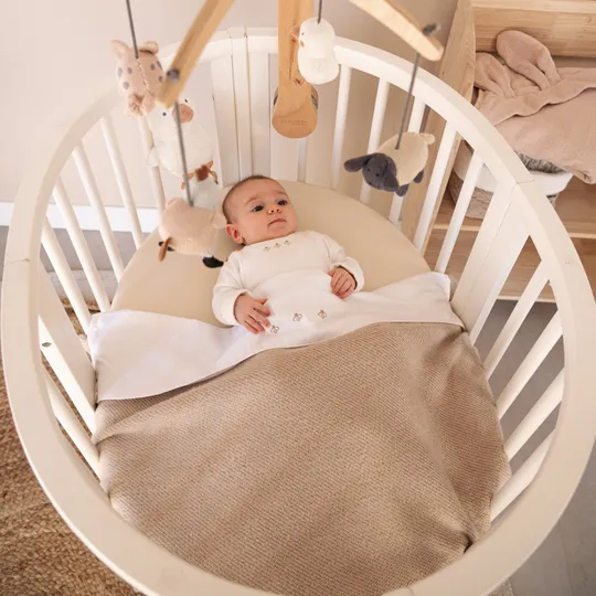 Bamboom Brushed Babydecke - 80x80 cm - Melange Sand
