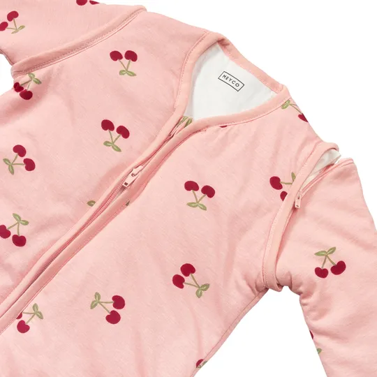 Meyco Cherry Gefütterter Schlafsack mit abnehmbaren Ärmeln – 110 cm – Jersey – Soft Rose