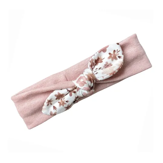 Ootje kadootje Newborn Vintage Flower Haarband - Lachs Melange