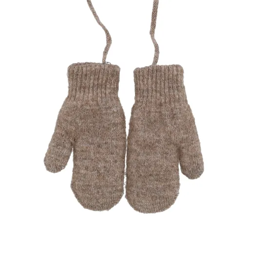Puck Strickfäustlinge – Taupe Melange