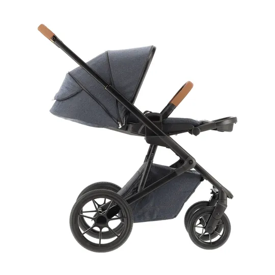 Qute Q-Rider Plus 4-in-1 Kinderwagen - Denim Blue | Kidsriver Curve Babyschale – Black | Kidsriver Isofix Basis
