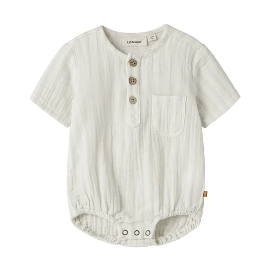 Lil' Atelier Dusty Blue Shirt - Größe 74 - Coconut Milk