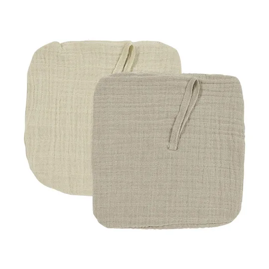 Meyco Baby Uni Schnullertuch - 2 Stück - Pre-Washed Hydrophil - Soft Sand/Sand