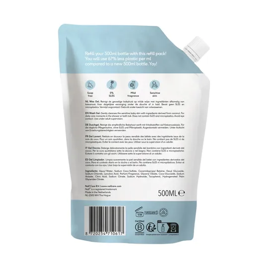 Naïf Reinigungs-Waschgel für Babys und Kinder - Nachfüllpackung 500 ml