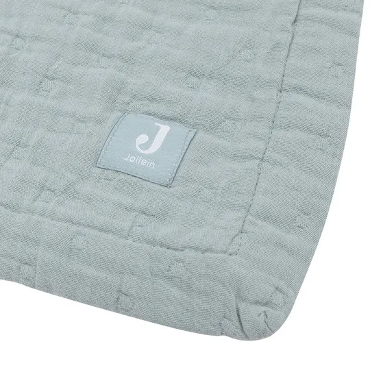 Jollein Decke - 75 x 100 cm - Hydrophil - Jacquard Sea Green GOTS