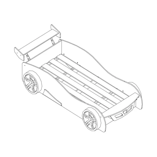 Vipack Lemans Autobett Rot 90 x 200 cm