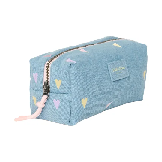 Studio Noos Denim Hearts Etui - Light Blue