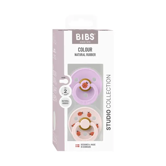 BIBS Pacifier Studio Colour 2 PACK Ladybug Violet Sky Mix Size 2