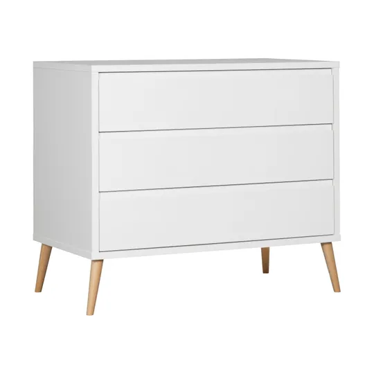 Europe Baby Sterre Babyzimmer Weiß / Natur | Babybett 60 x 120 cm + Kommode + Schrank