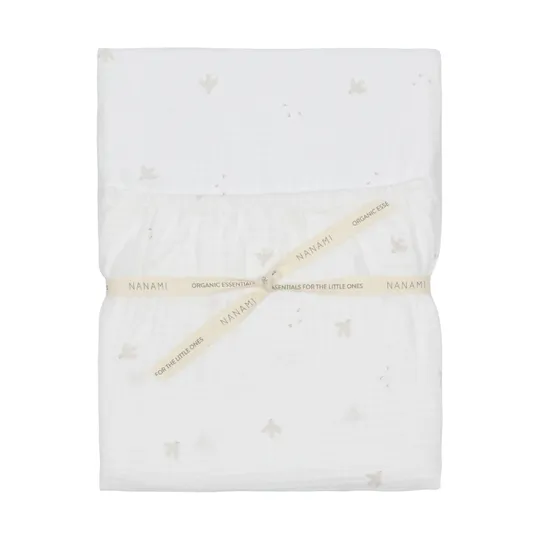 Nanami Bird Spannbettlaken - 60 x 110/120 cm - Off-White