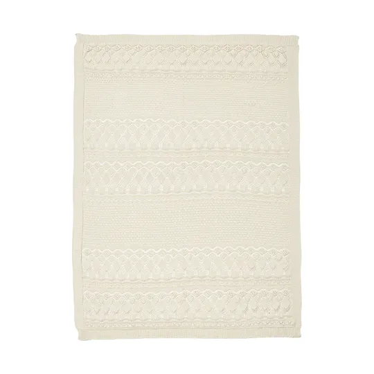 Cam Cam Copenhagen Pointelle Gestrickte Baby Decke - Off White