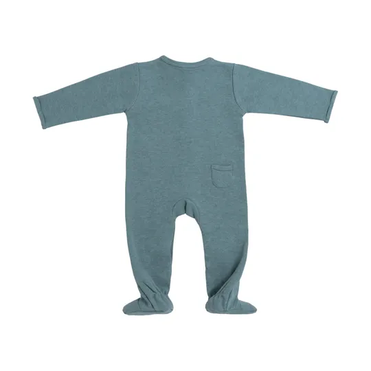 Baby's Only Melange Strampelanzug mit Füßchen Stone Green  Gr. 50