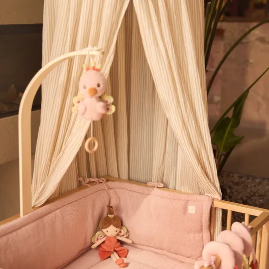 Jollein Stripe Moskitonetz - 245 cm - Oatmeal/Hazel