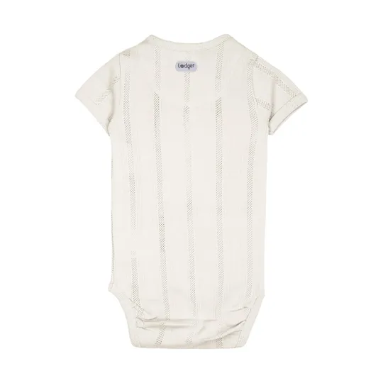 Lodger Babybody Kurzarm - Pointelle - Größe 62 - Cream