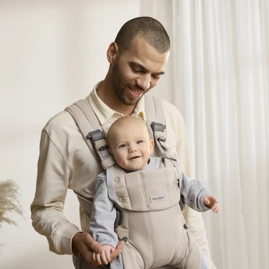 BabyBjörn Harmony Babytrage – Gewebt – Mélange Hellbeige
