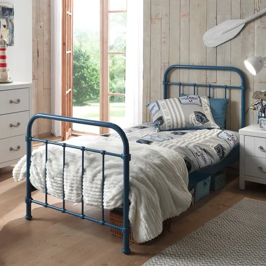 Vipack Metallbett New York, Blau, 90 x 200 cm