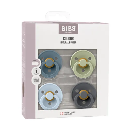 Bibs Colour Schnuller - 4er -  Pack - Size 1 - Petrol/Sage/Baby Blue/Iron