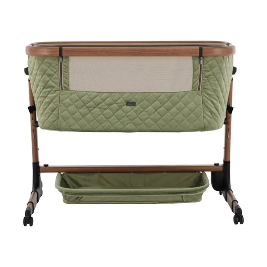 Qute Q-Wiggle Electric Co-Sleeper Electric Green - Walnut