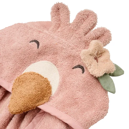 Little Dutch Blooming Safari Bademantel - Flamingo - Rosa - 86/92