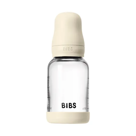BIBS Flasche - Slow Flow - 120 ml - Glas/Latex - Ivory