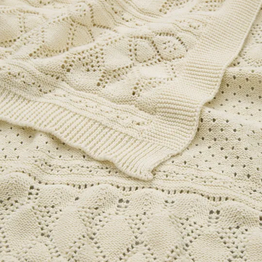 Cam Cam Copenhagen Pointelle Gestrickte Baby Decke - Off White