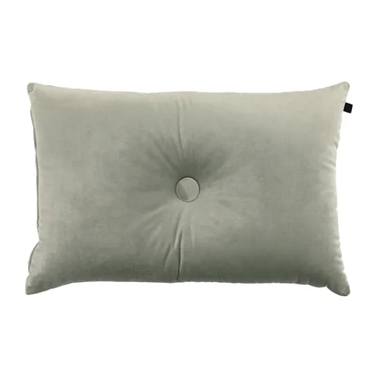 Overseas Velours Button Kissen - Soft Green