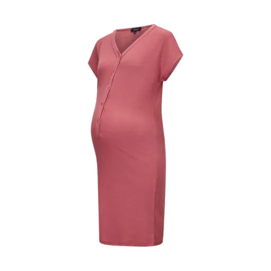 Geburtskleid Bamboo Rib - XXXL - Blush