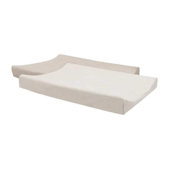 Jollein Wickelunterlagenbezug Frottee 50 x 70cm - Oatmeal/Sand - 2 Stück